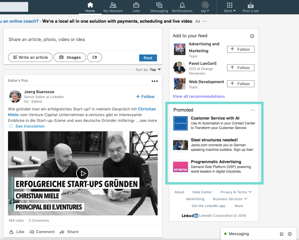 Ako nastaviť reklamu na linkedin
