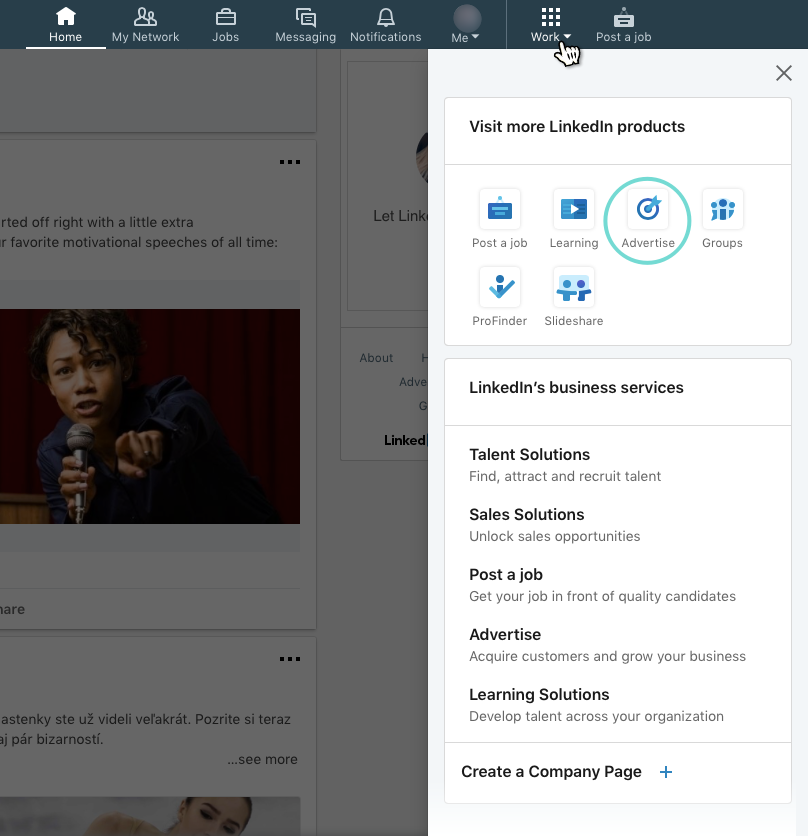 linkedin advertise