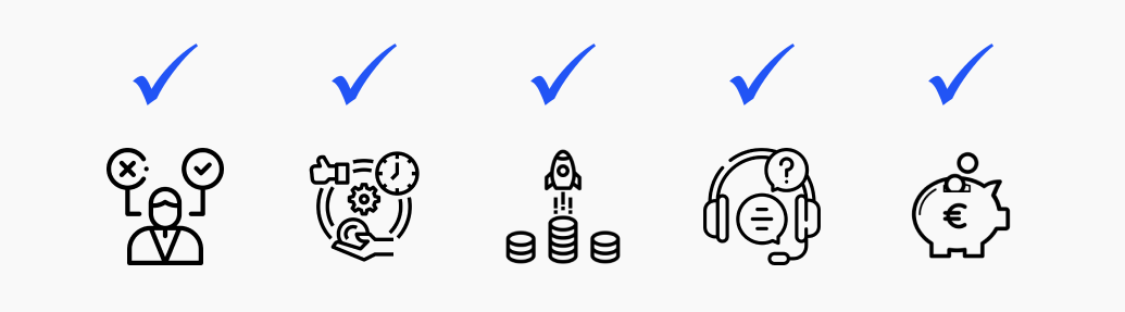 business intelligence analytics benefits icons