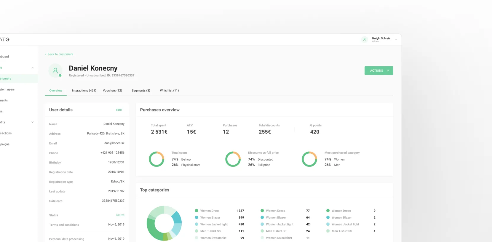 Loyalty System for Customers of the GATE Fashion Brand by Touch4IT