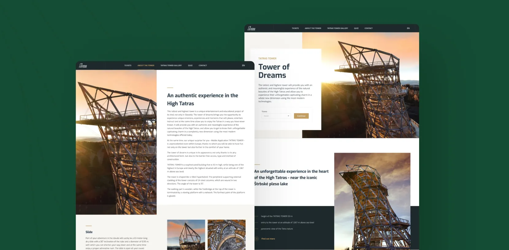 Tatras Tower Web Portal - developed by Touch4IT