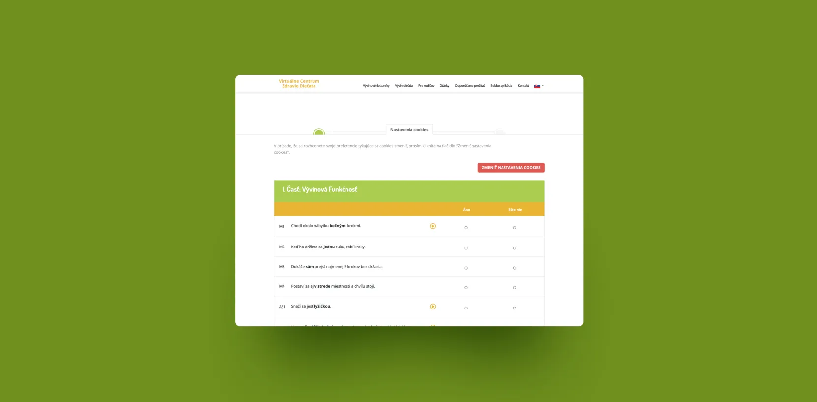 Zdravie dieťaťa web app