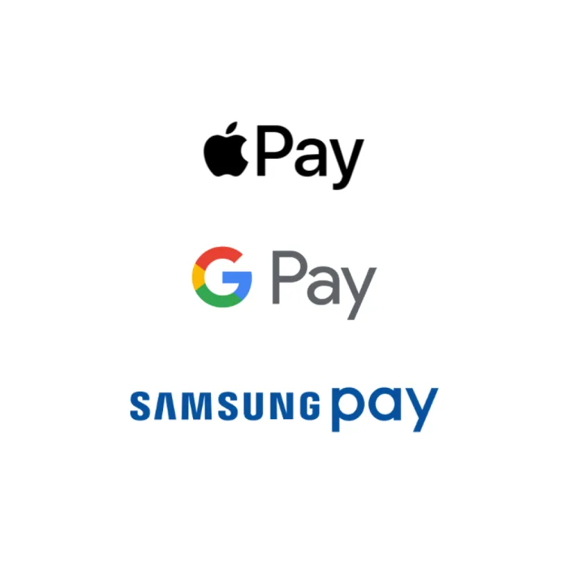Apple Pay, Google Pay and Samsung Pay