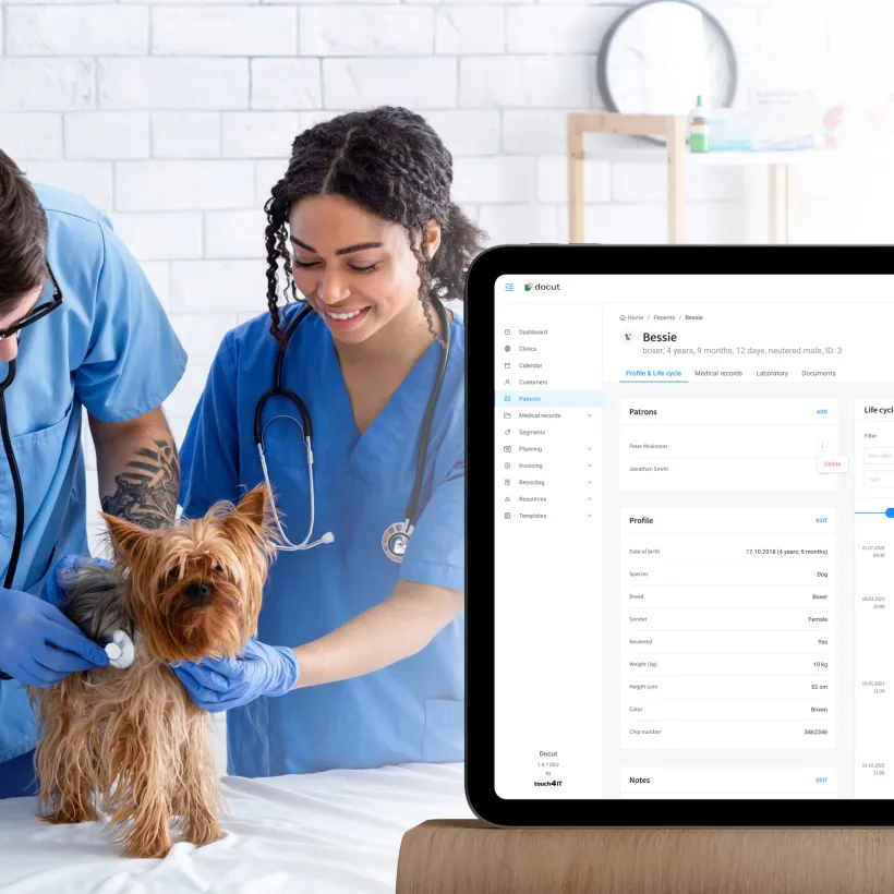 DOCUT veterinary practice managemet software by Touch4IT