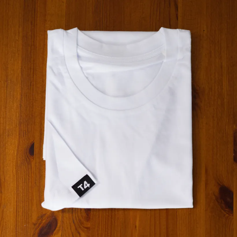 White T-shirt with a T4 label