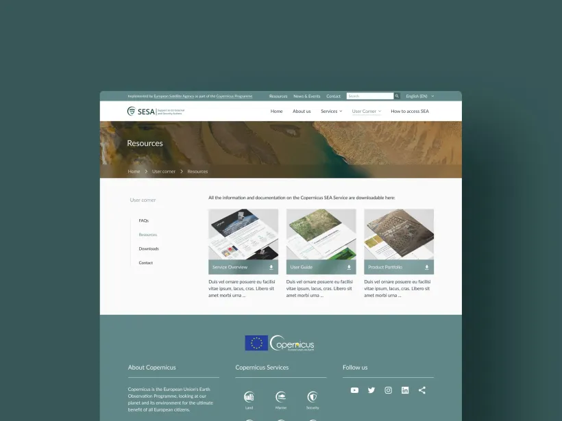 Copernicus SESA Portal by Touch4IT