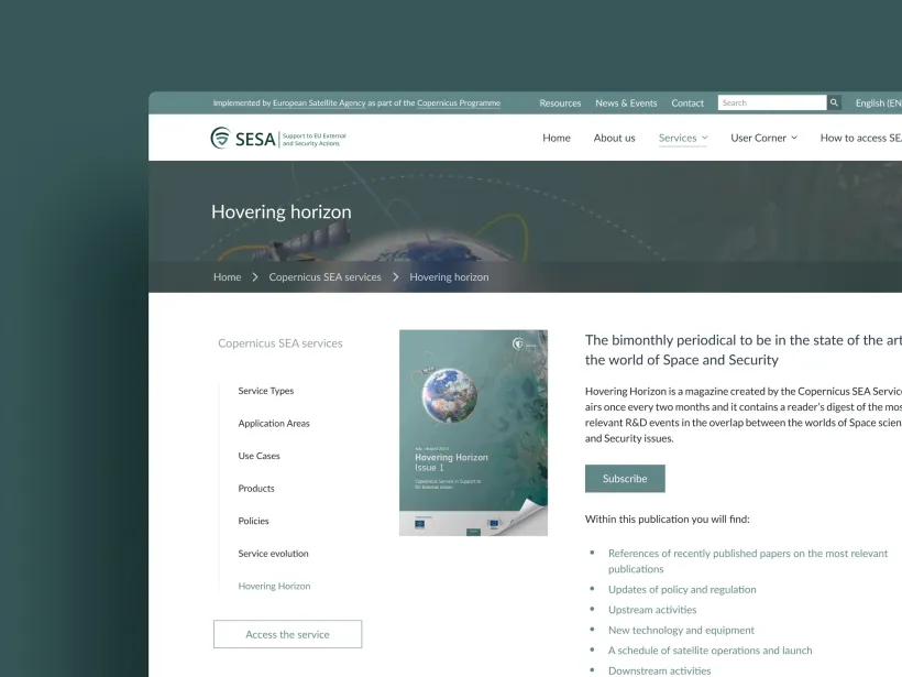 Copernicus SESA Portal by Touch4IT