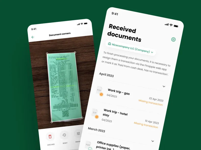 Finappie System Screens