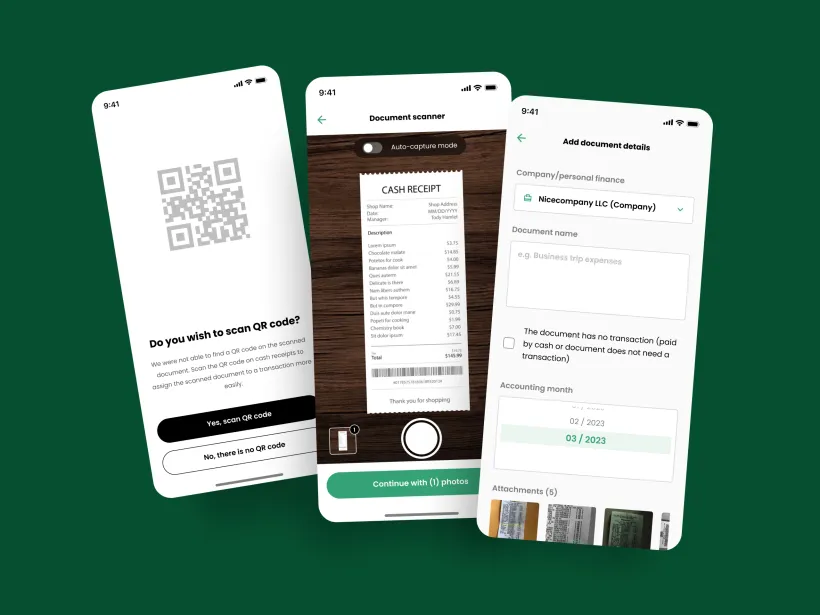 Finappie System Screens